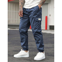 Men's Retro Drawstring Multi Pocket Workwear Casual Pants