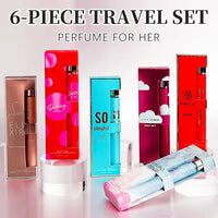 6pcs Travel Set, Women's Eau De Parfuma Spray, Long Lasting Fragrance, 6 Different Flavor, Perfect For Holiday Gifts, Dating, Daily Life, Parties, 1.18fl.oz Bottle