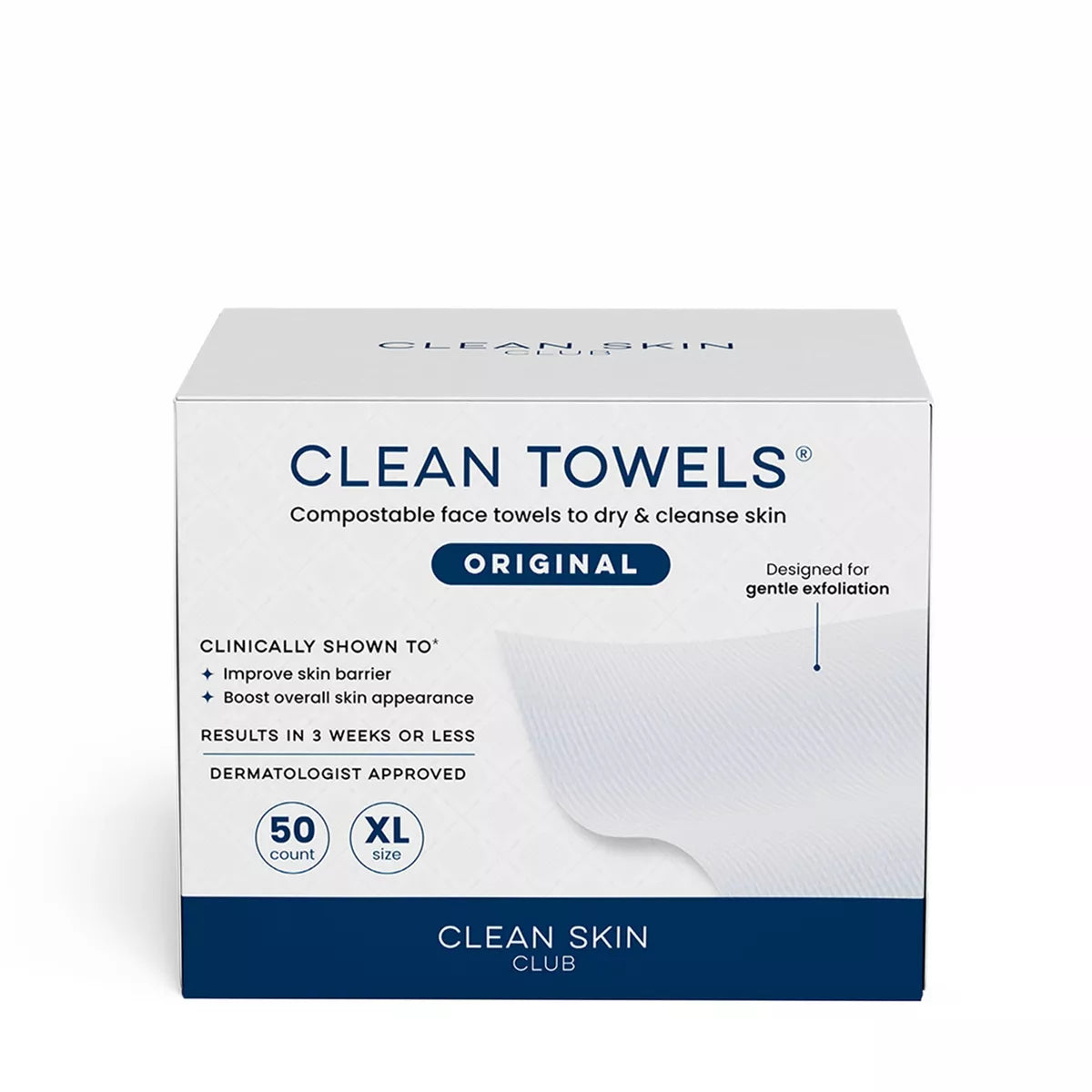 Clean Skin Club Disposable Face Towel for Improved Skin - XL - 50Ct