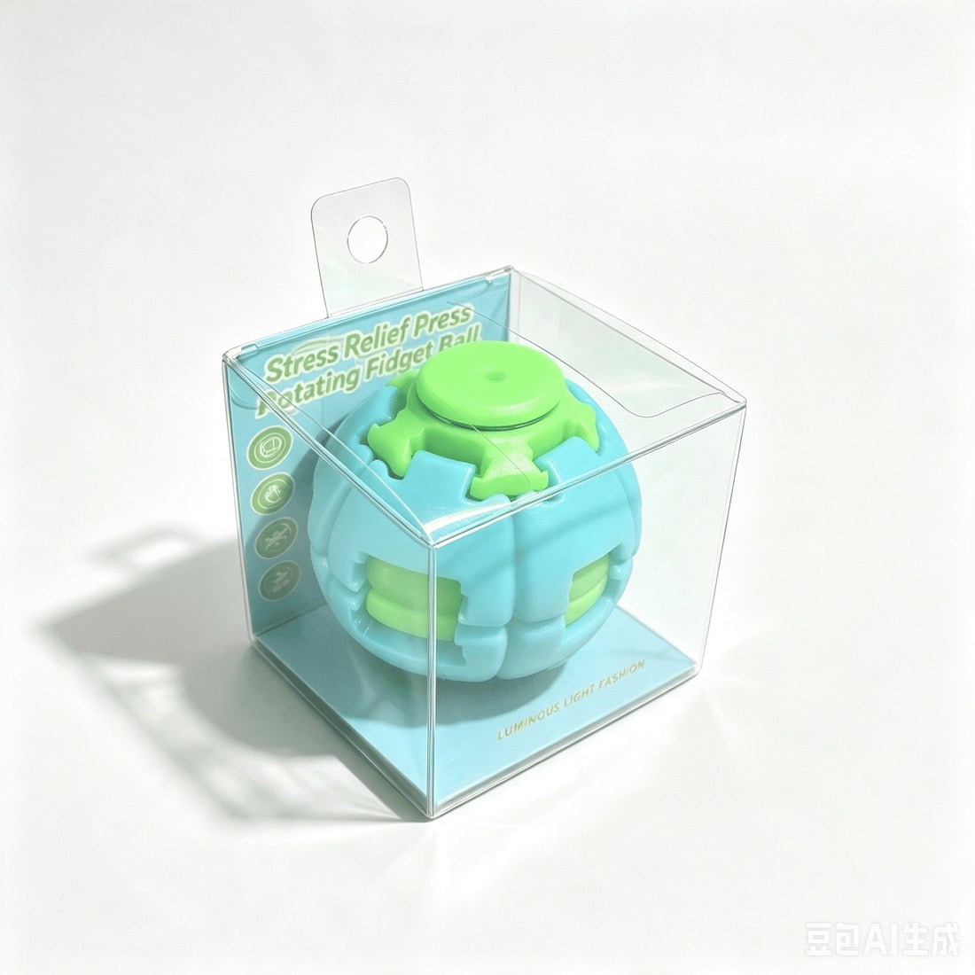 Unisex Compact Rotates Stress Relief Press Fidget Ball - Pocket Sensory Toy For Above 12 Teens & Adults, Glow-in-the-Dark Travel Car Ride Fidgeting Gift | Everyday Home Deal