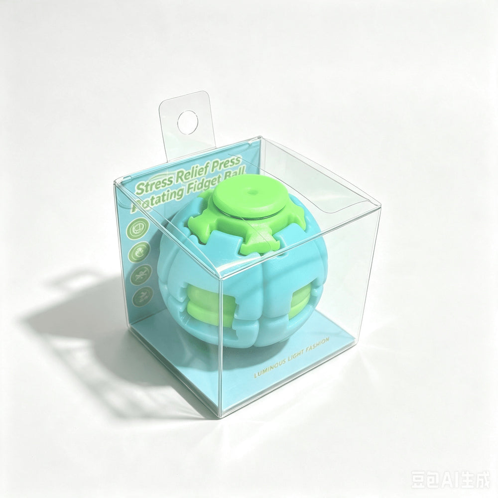 Unisex Compact Rotates Stress Relief Press Fidget Ball - Pocket Sensory Toy For Above 12 Teens & Adults, Glow-in-the-Dark Travel Car Ride Fidgeting Gift | Everyday Home Deal