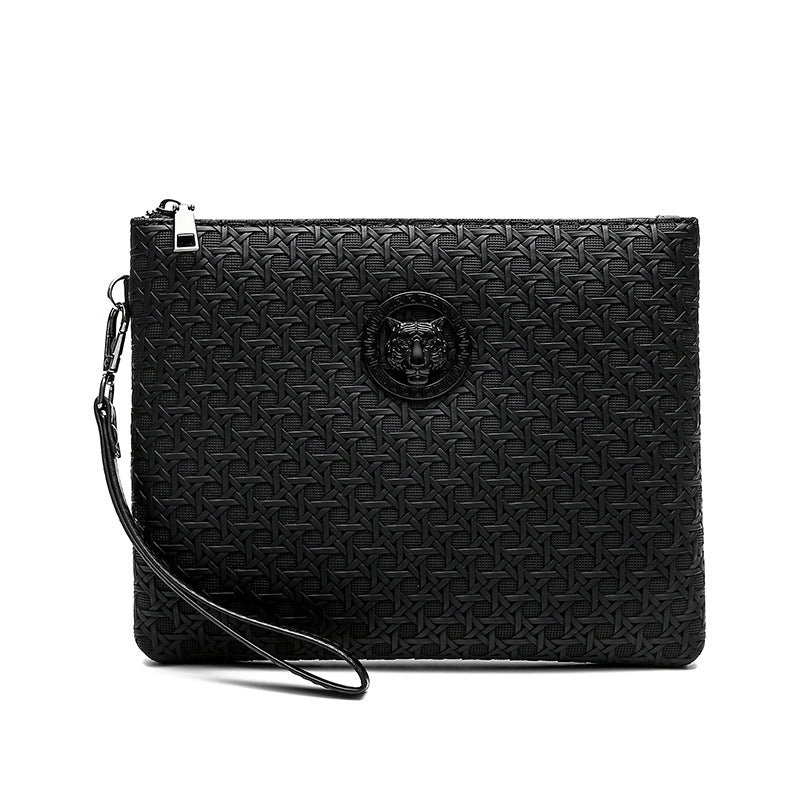 Men's Woven-Texture Personalized Minimalist Clutch | Everyday Home Deal