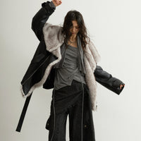 Handsome Detachable Fur-collar PU Leather Jacket