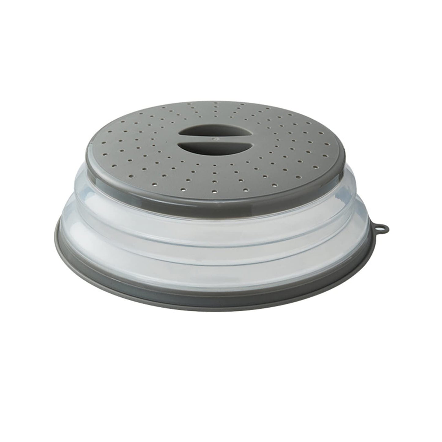 Vented Collapsible Medium Microwave Cover Splatter Guard & Colander Charcoal