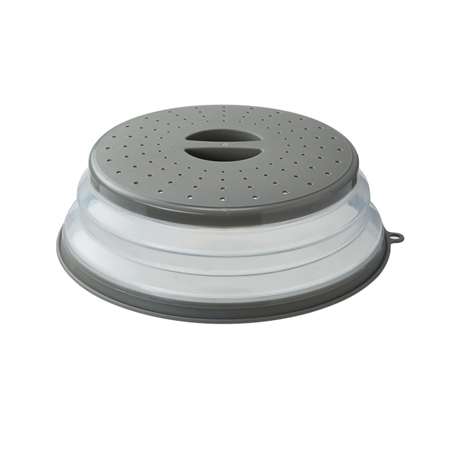Vented Collapsible Medium Microwave Cover Splatter Guard & Colander Charcoal