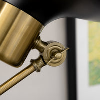 Adjustable Floor Lamps for Living Room, Standing Lamp for Bedroom with Balance Arm, Tall Black and Gold Lamp