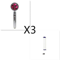 Shower Head Water Saving Flow 360 Degrees Rotating With Small Fan ABS Rain High Pressure Spray Nozzle Bathroom Accessories