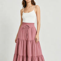 High-waisted A-line Skirt Bohemian-style Printed Flared Skirt