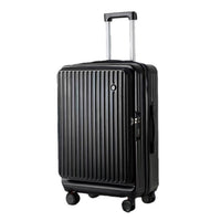 Front Opening Expandable Carry On Luggage, Large And Medium Sized Cabin Bag, Made Of Alloy Material, TSA Lock, USB Charging Port, Foldable Cup Holder