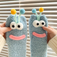 Womens Quirky Coral Fleece Mid-calf Socks