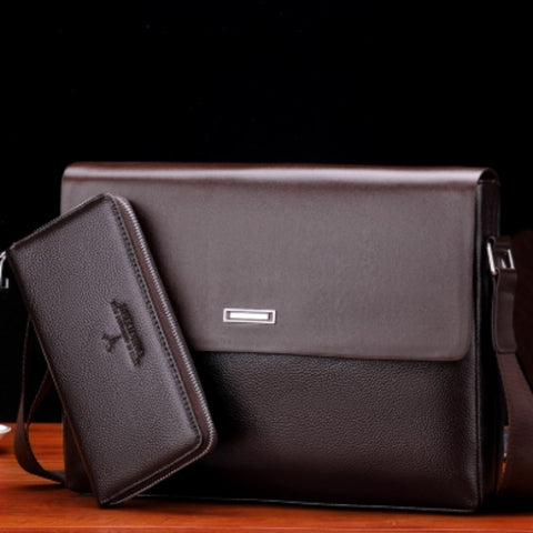 Trendy Men's Business Office & Casual Large-Capacity Leather Messenger Bag - Premium Apparel Deal | Everyday Home Deal