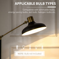Adjustable Floor Lamps for Living Room, Standing Lamp for Bedroom with Balance Arm, Tall Black and Gold Lamp