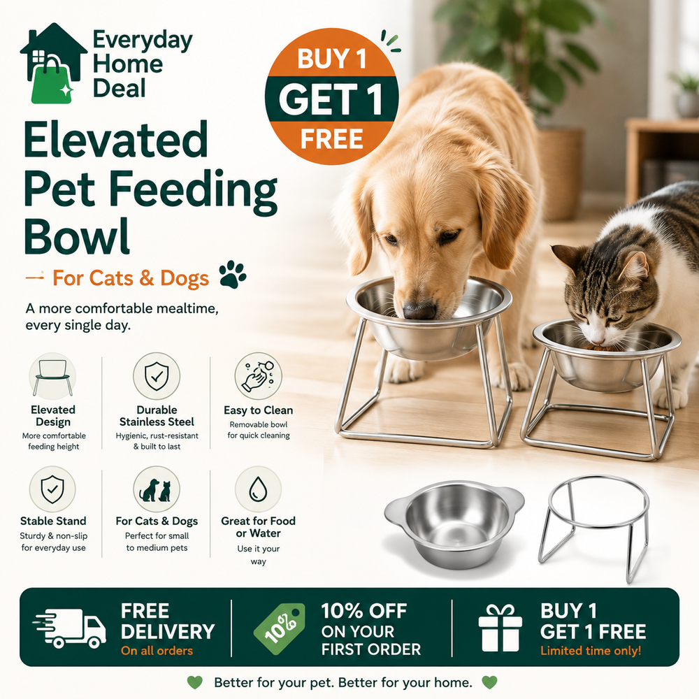 Elevated Pet Feeding Bowl Buy 1 Get Free