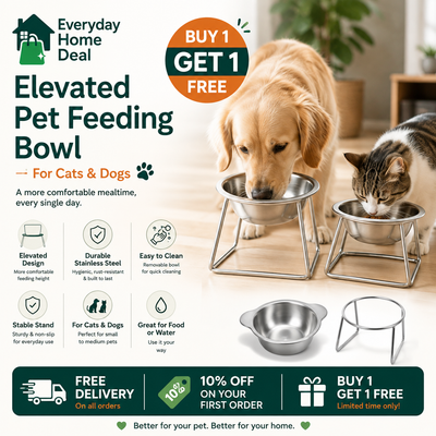 Elevated Pet Feeding Bowl Buy 1 Get Free