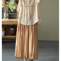 Women's Cotton Ruffle Trim Blouse – Loose Fit Casual Top